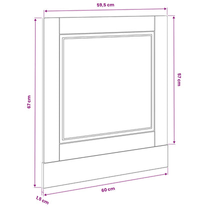 Pannello lavastoviglie con porta Rovere Nero 60 x 1,5 x 57 cm | homemem39