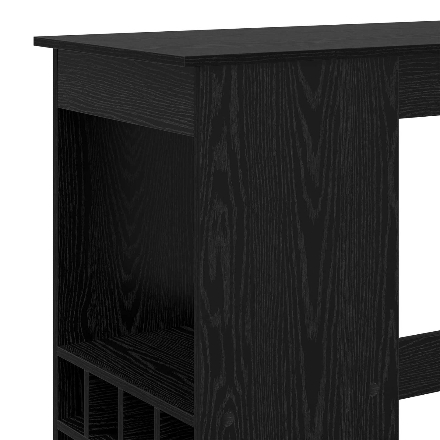 Tavolo da bar con lo scaffale Rovere Nero 90 x 47.5 x 103.5 cm