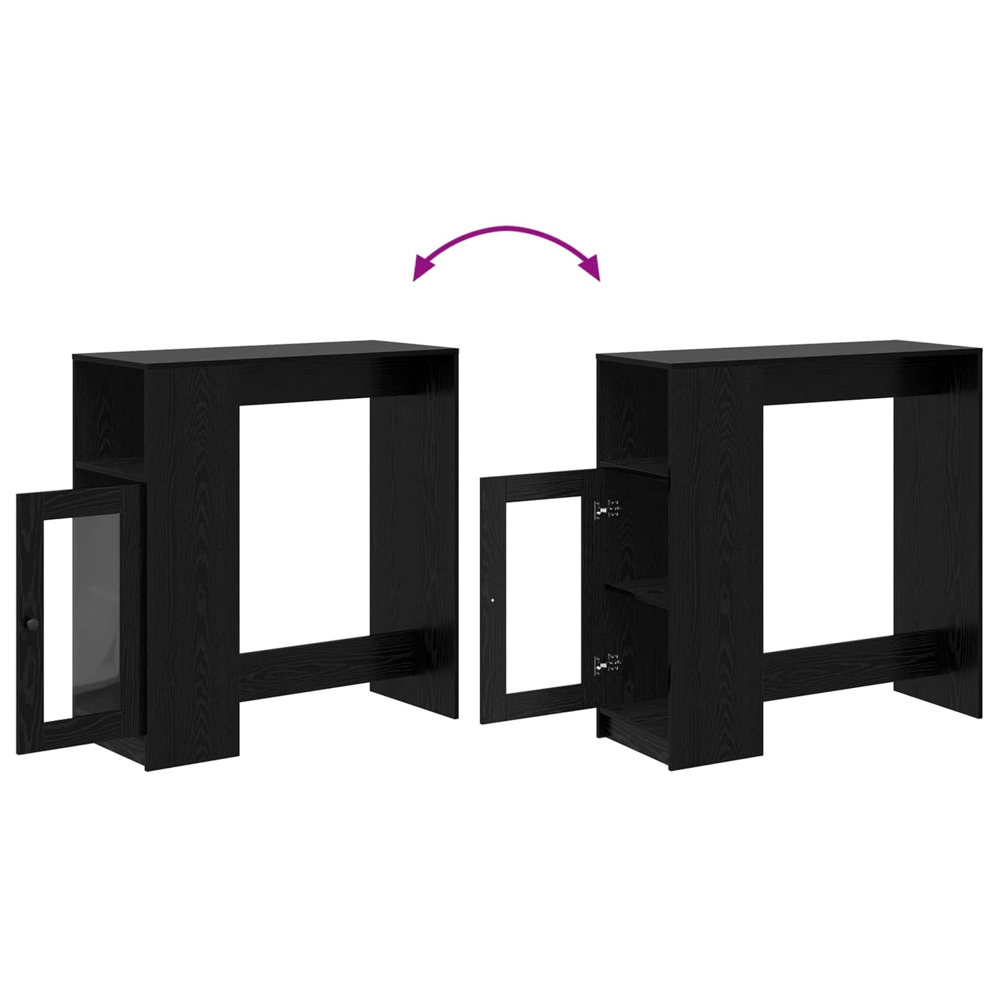 Tavolo da bar Rovere Nero 101 x 40 x 103,5 cm Legno multistrato