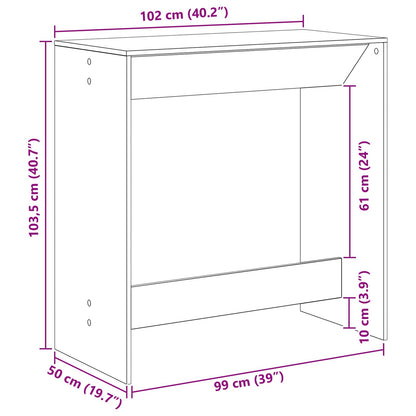 Tavolo da bar Rovere Nero 102 x 50 x 103,5 cm Legno multistrato