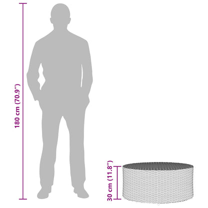 Tavolino da caffè da esterno Grigio Ø 68 x 30 cm polyrattan | homemem39