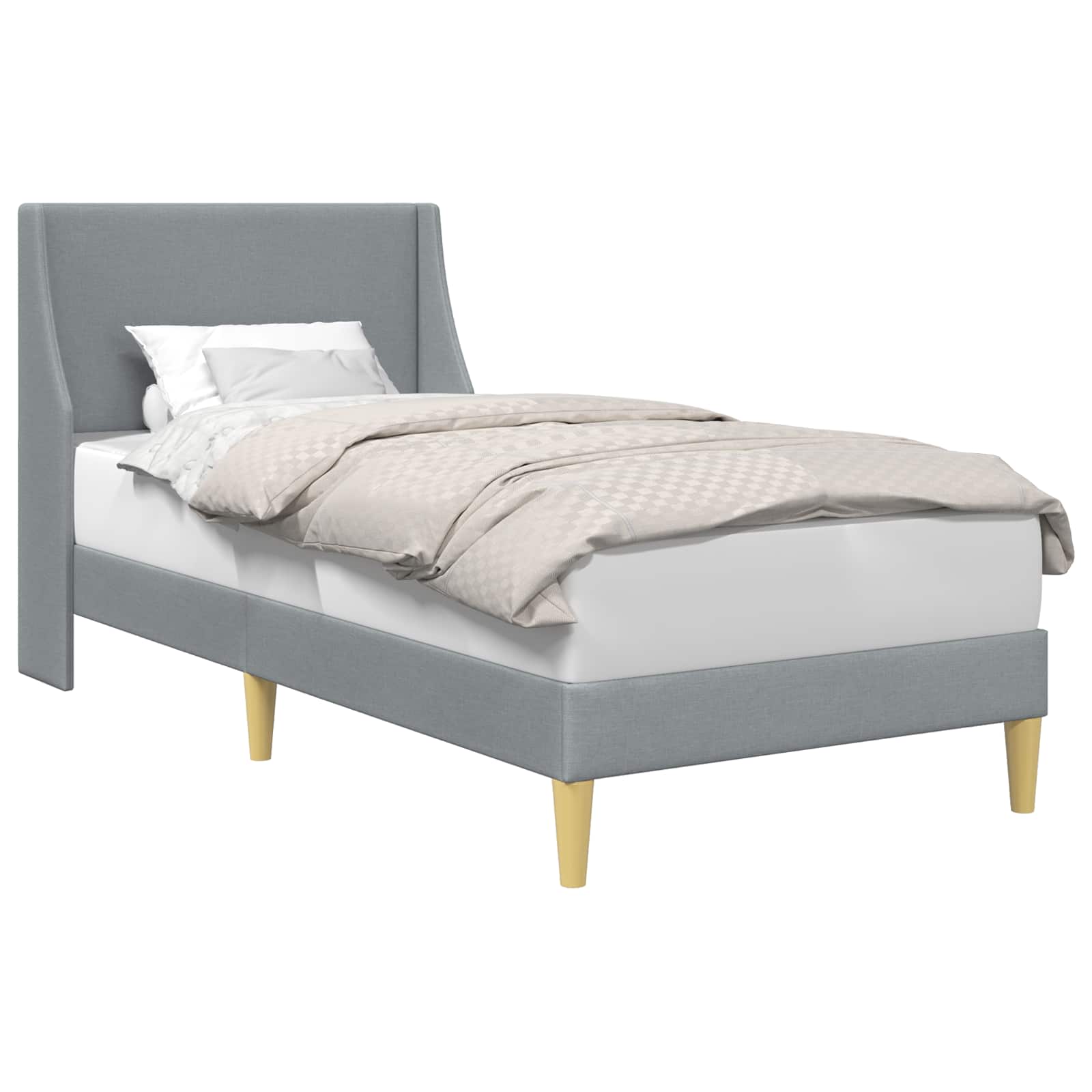 Struttura del letto Grigio chiaro 90 x 200 cm Tessuto | homemem39