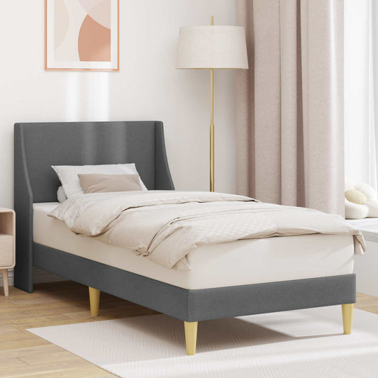 Struttura del letto Grigio scuro 90 x 200 cm Tessuto | homemem39