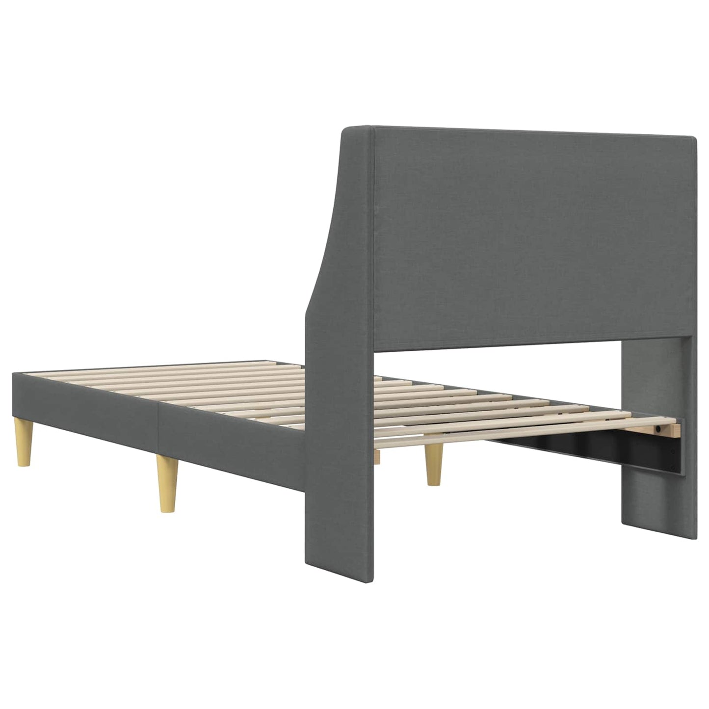 Struttura del letto Grigio scuro 90 x 200 cm Tessuto | homemem39