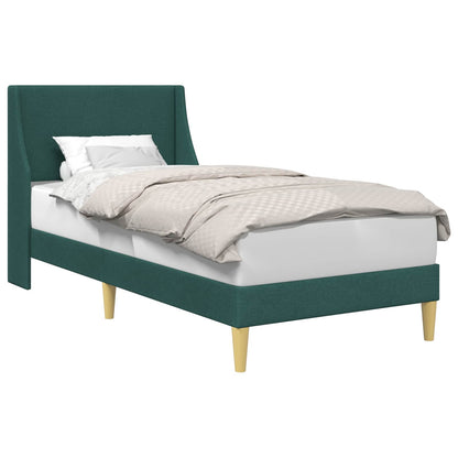 Struttura del letto Tinta unita Verde Scuro 90 x 200 cm Tessuto | homemem39