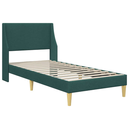 Struttura del letto Tinta unita Verde Scuro 90 x 200 cm Tessuto | homemem39
