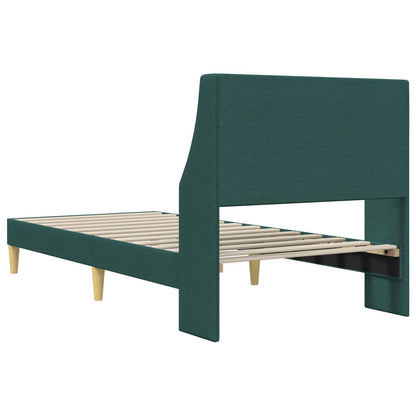Struttura del letto Tinta unita Verde Scuro 90 x 200 cm Tessuto | homemem39