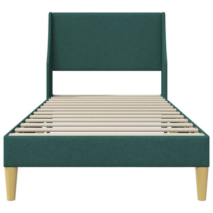Struttura del letto Tinta unita Verde Scuro 90 x 200 cm Tessuto | homemem39