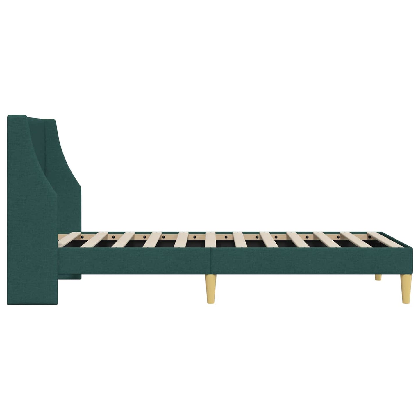 Struttura del letto Tinta unita Verde Scuro 90 x 200 cm Tessuto | homemem39