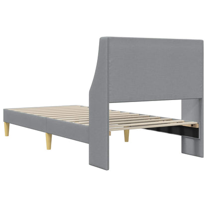 Struttura del letto Grigio chiaro 100 x 200 cm Tessuto | homemem39