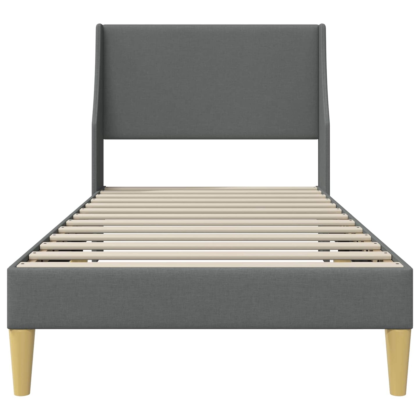 Struttura del letto Grigio scuro 100 x 200 cm Tessuto