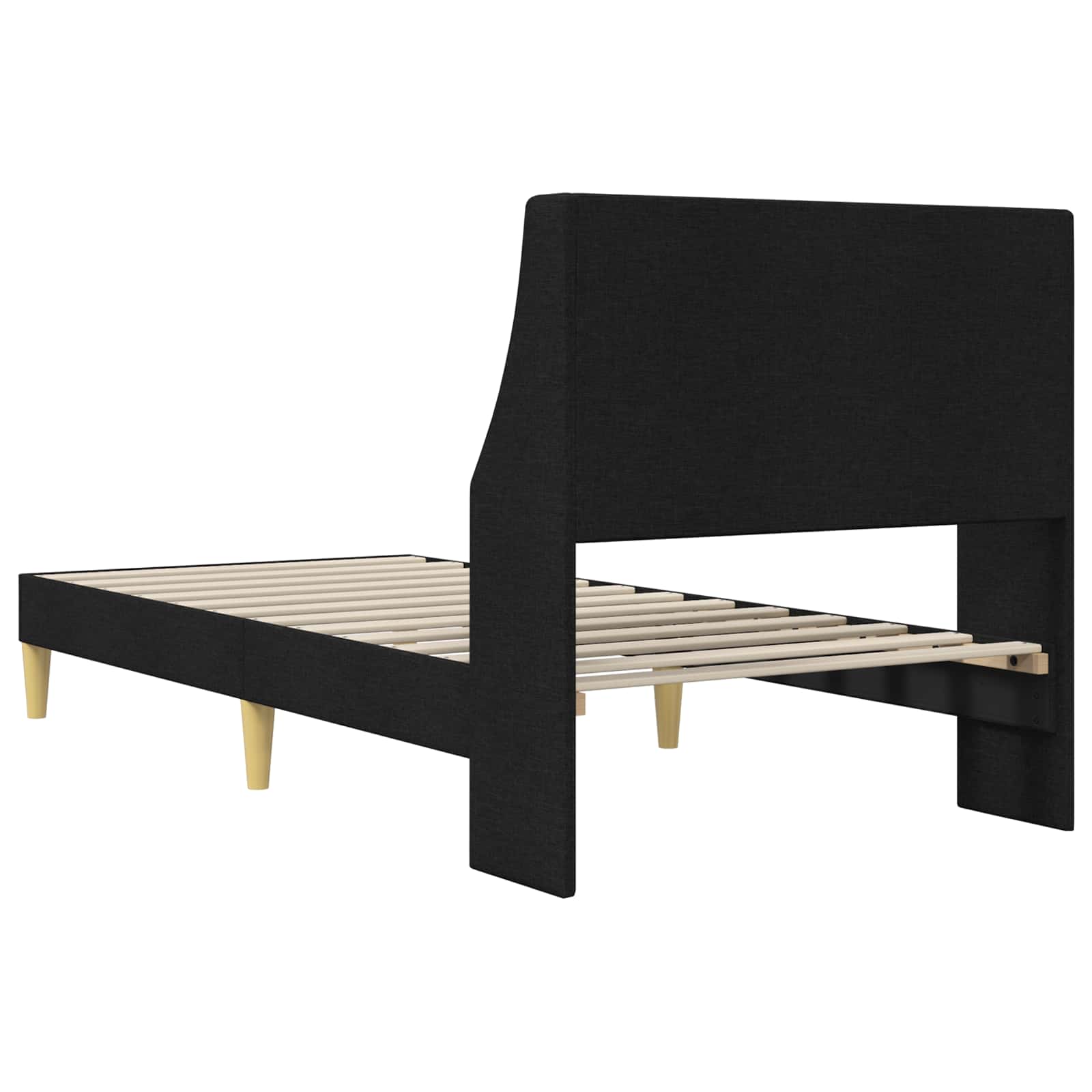 Struttura del letto Tinta unita Nero 100 x 200 cm Tessuto | homemem39