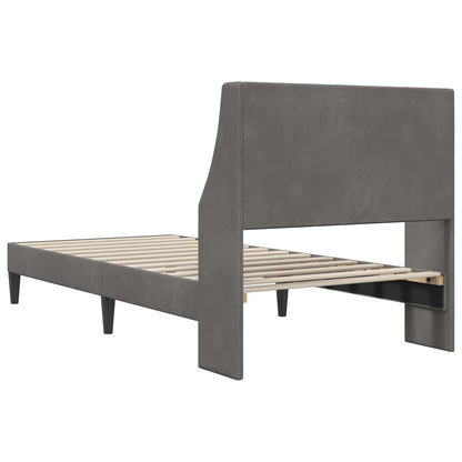 Struttura del letto Grigio scuro 80 x 200 cm Velluto | homemem39
