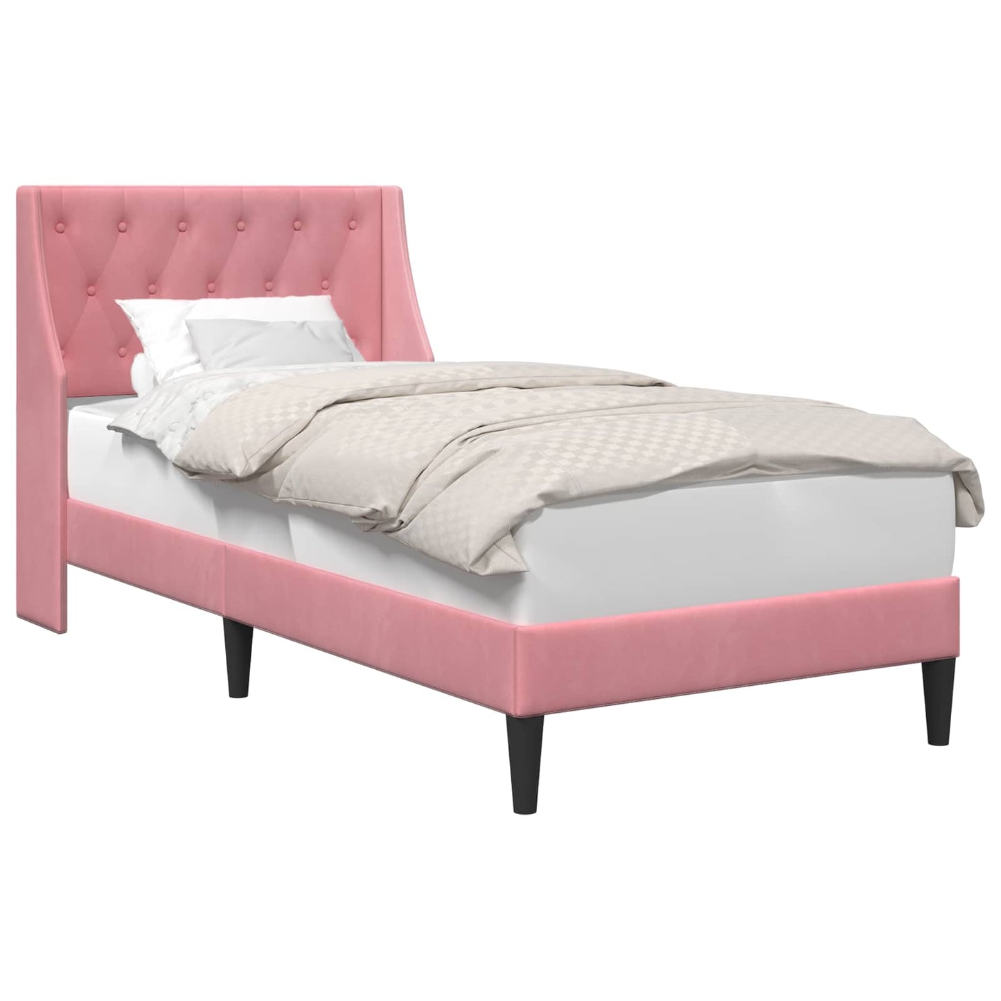 Struttura del letto con testiera Rosa 80 x 200 cm Velluto | homemem39