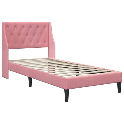 Struttura del letto con testiera Rosa 80 x 200 cm Velluto | homemem39
