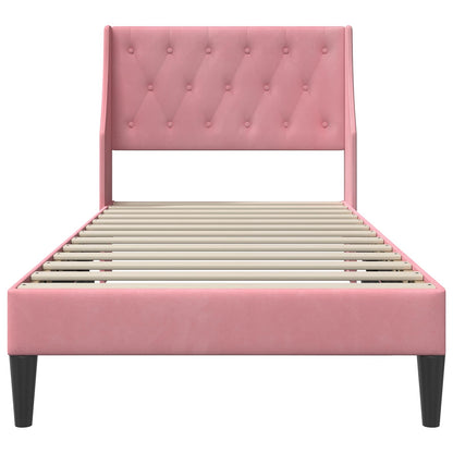 Struttura del letto con testiera Rosa 80 x 200 cm Velluto | homemem39