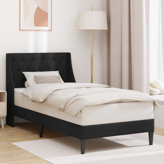 Struttura del letto con testiera Nero 80 x 200 cm Velluto