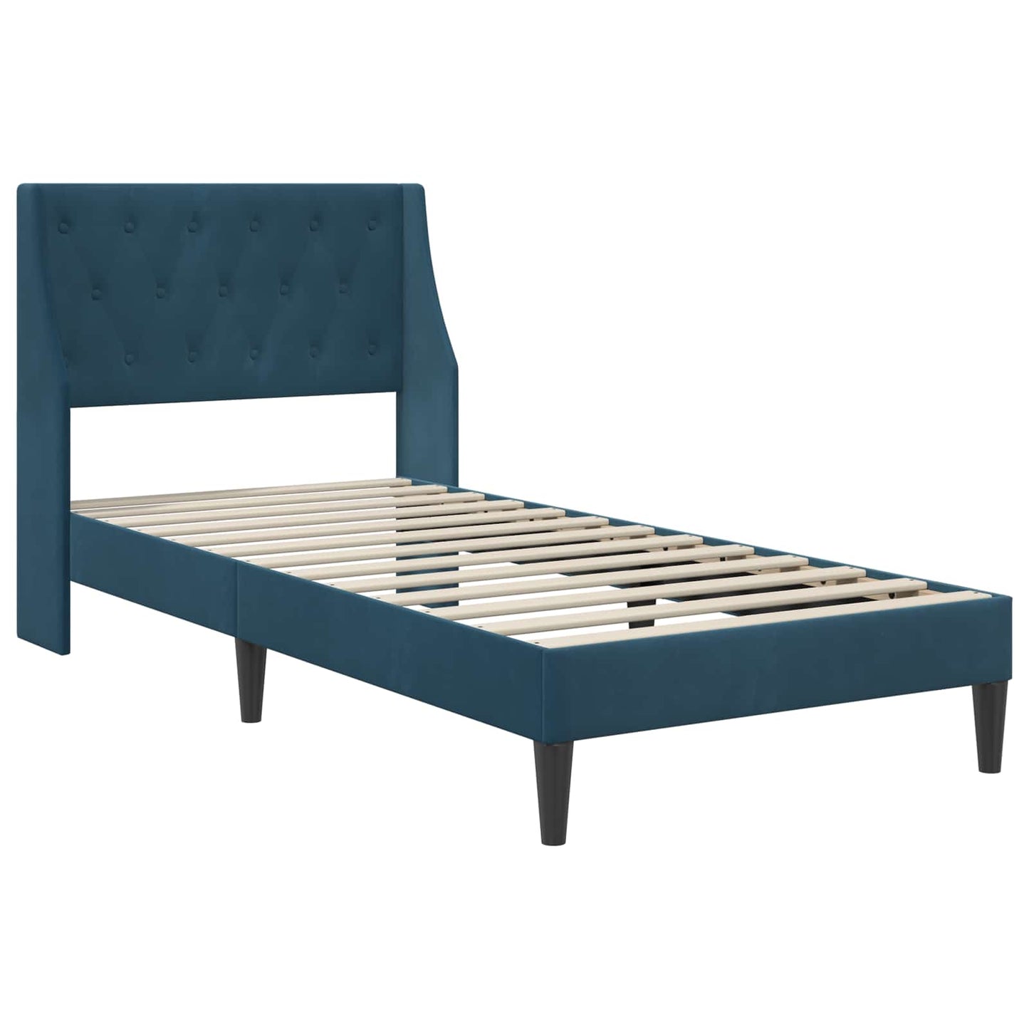 Struttura del letto con testiera Blu 80 x 200 cm Velluto | homemem39