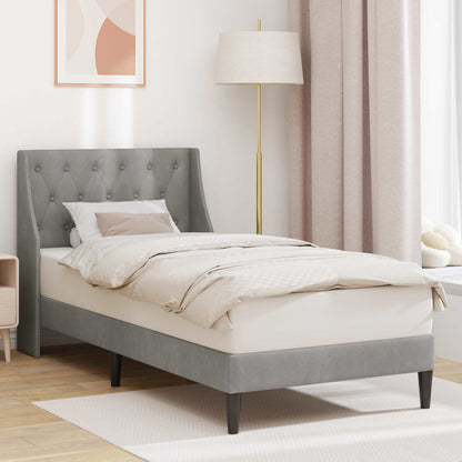 Struttura del letto Grigio chiaro 90 x 190 cm Velluto | homemem39