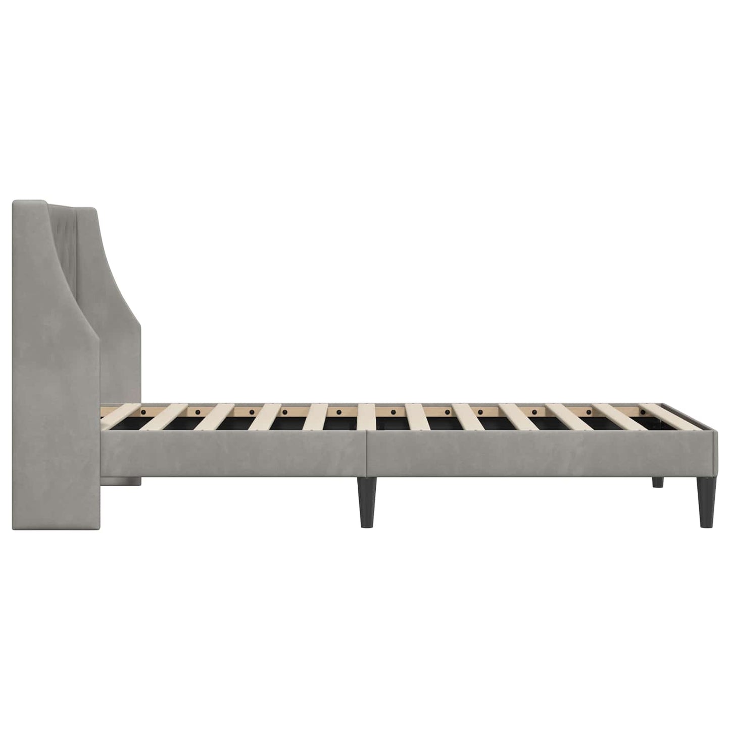 Struttura del letto Grigio chiaro 90 x 190 cm Velluto | homemem39