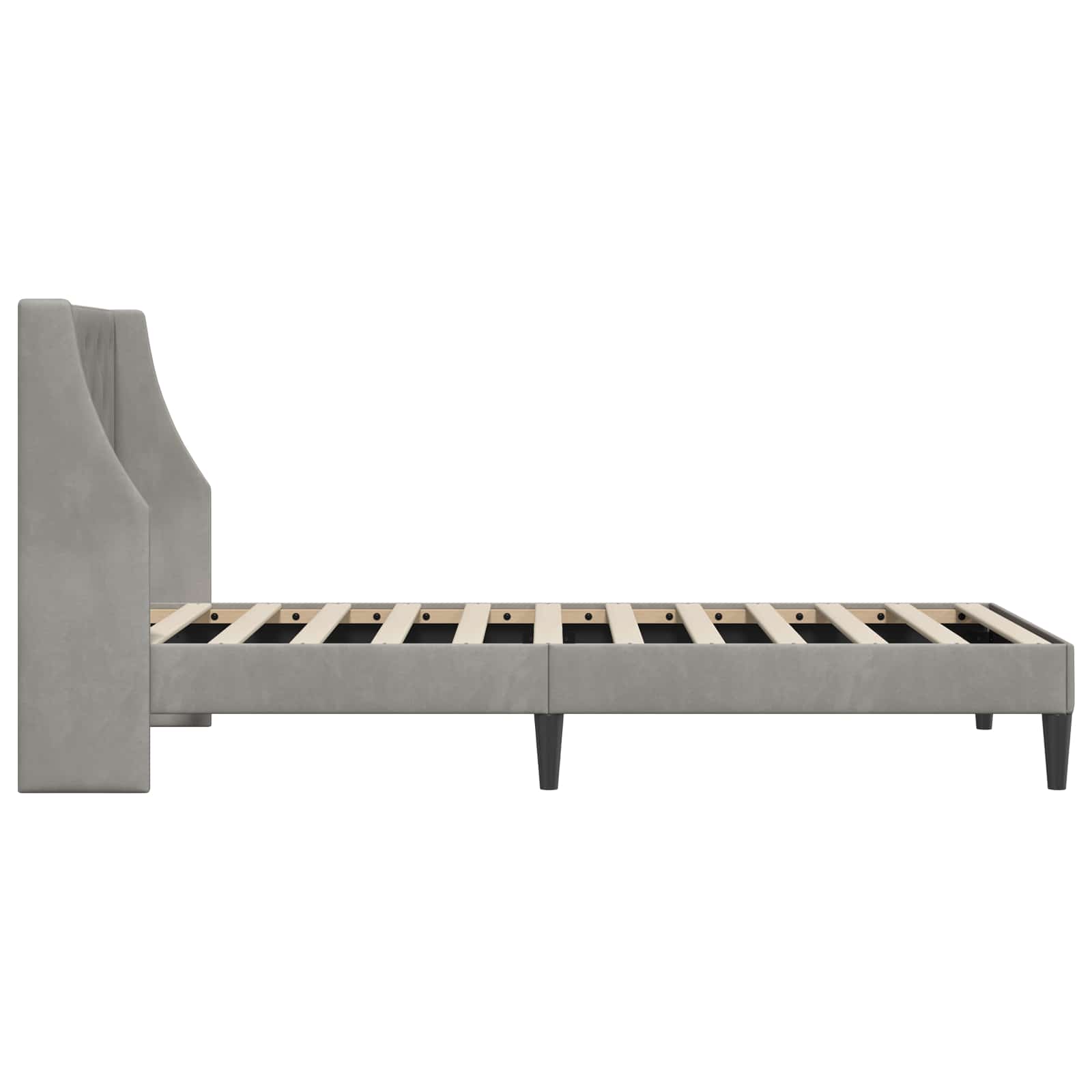 Struttura del letto Grigio chiaro 90 x 190 cm Velluto | homemem39