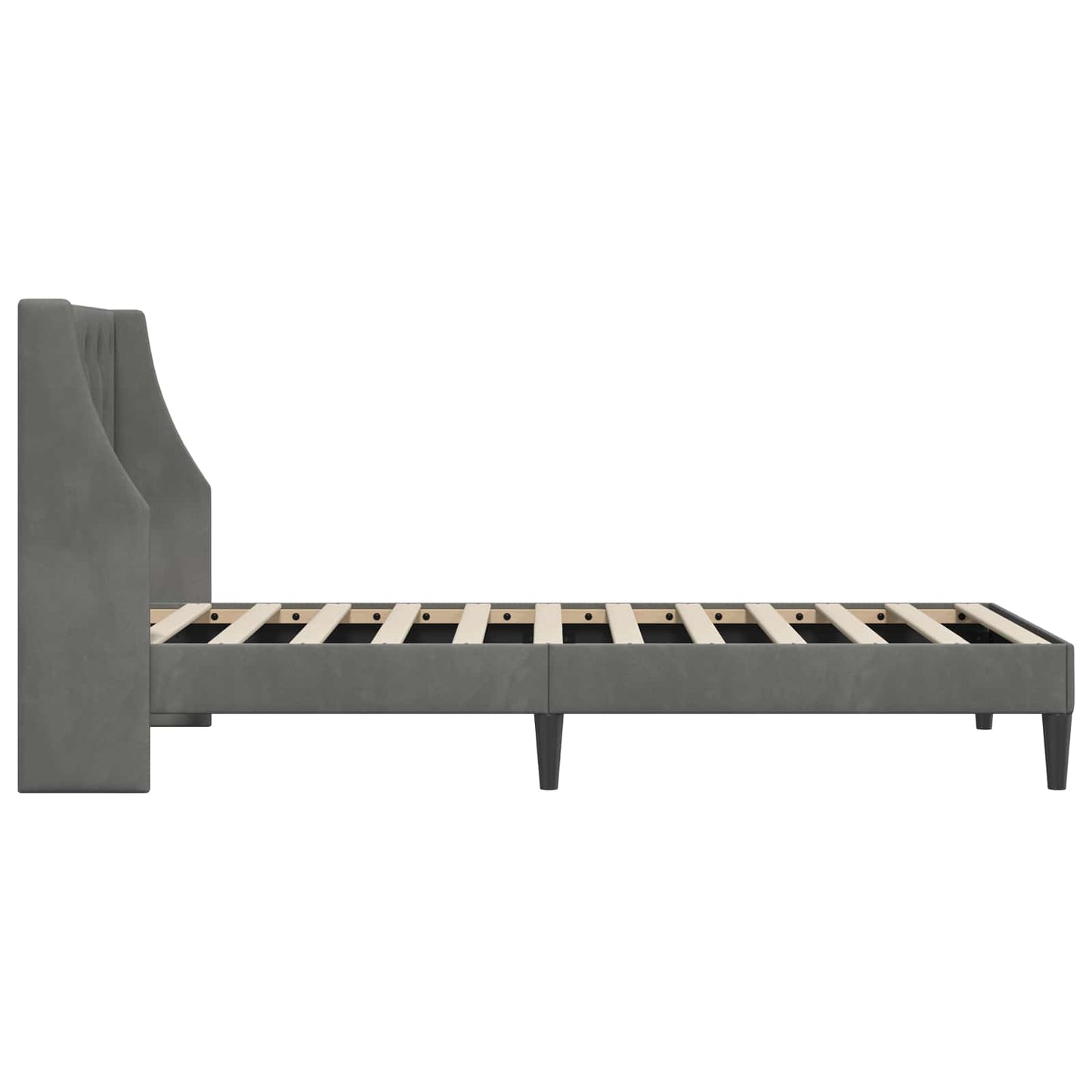 Struttura del letto Grigio scuro 90 x 190 cm Velluto | homemem39