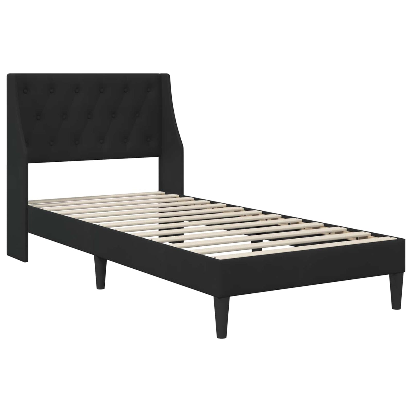 Struttura del letto con testiera Nero 90 x 190 cm Velluto | homemem39