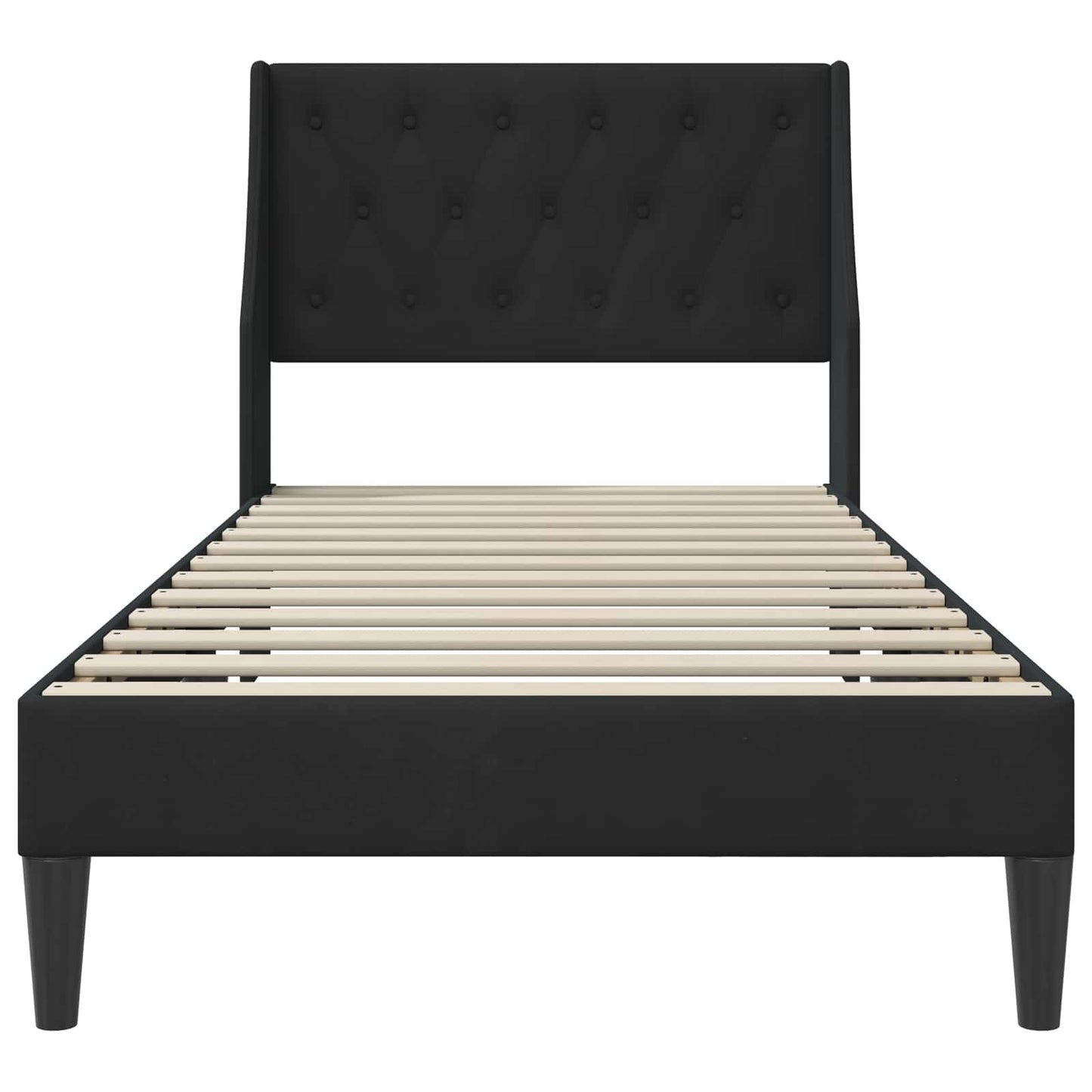 Struttura del letto con testiera Nero 90 x 190 cm Velluto | homemem39