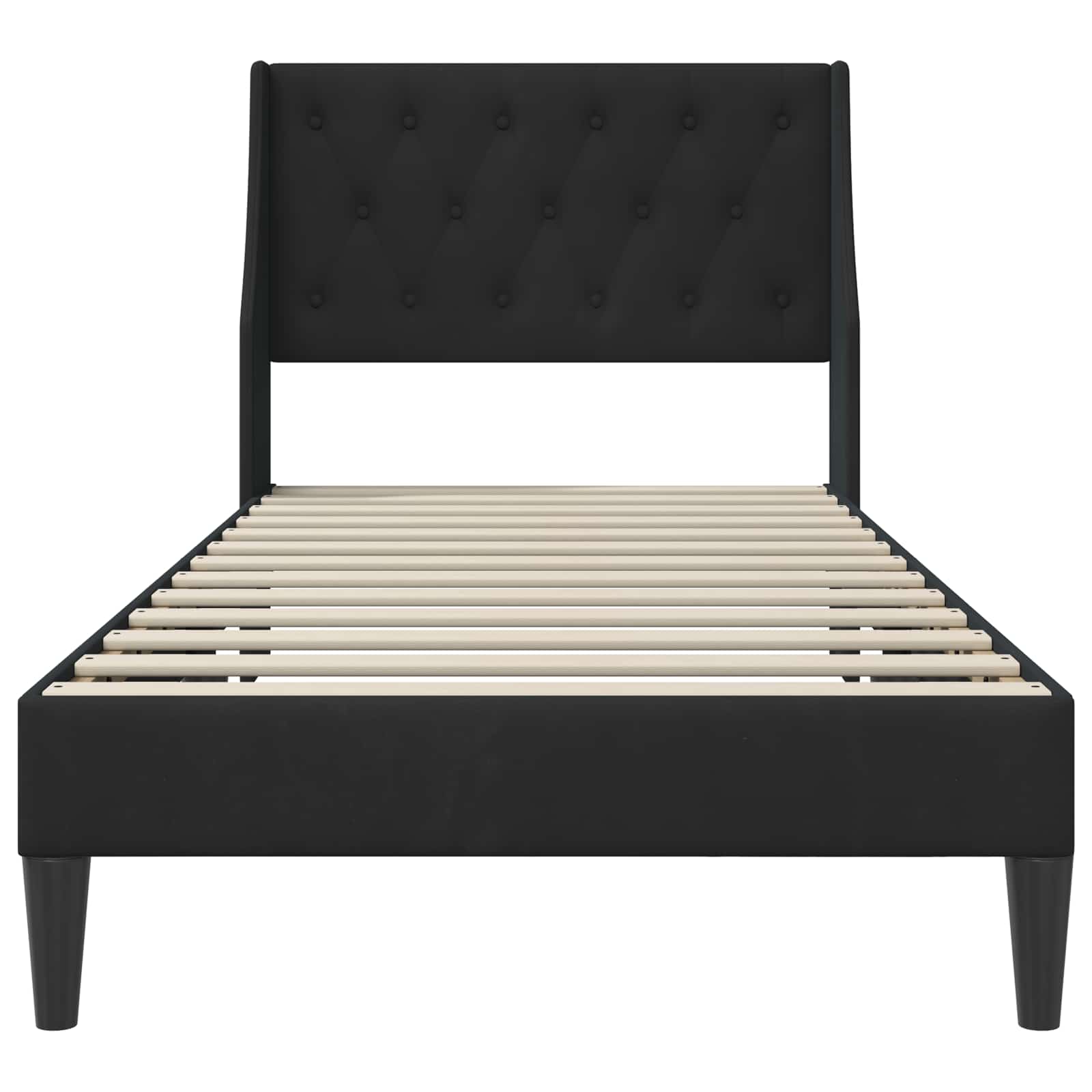 Struttura del letto con testiera Nero 90 x 190 cm Velluto | homemem39