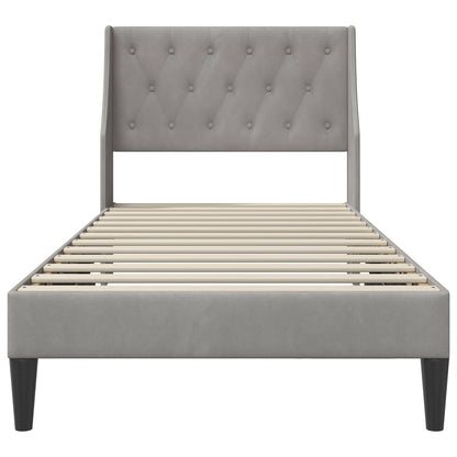 Struttura del letto Grigio chiaro 90 x 200 cm Velluto | homemem39