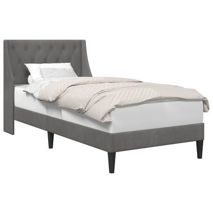 Struttura del letto Grigio scuro 90 x 200 cm Velluto | homemem39