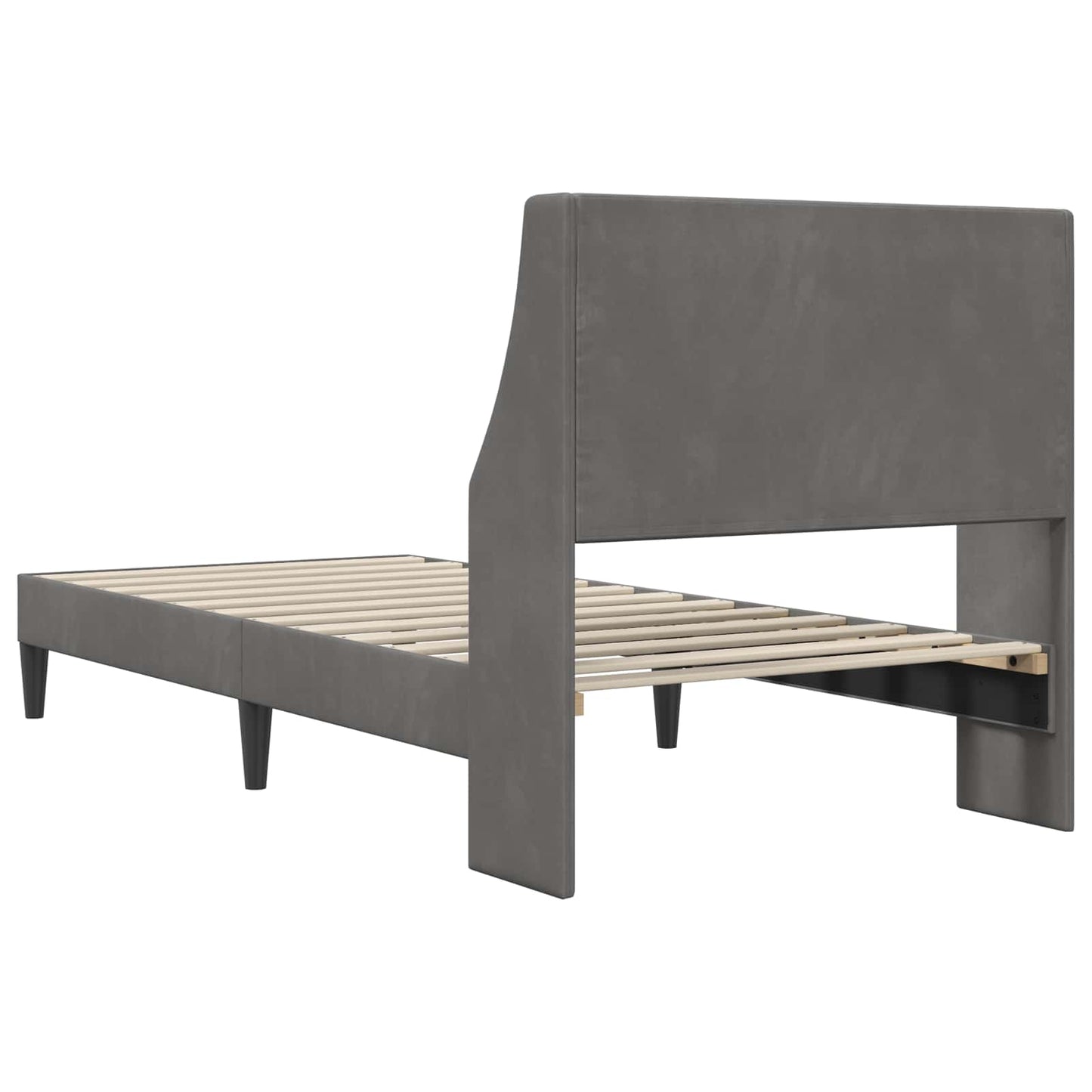 Struttura del letto Grigio scuro 90 x 200 cm Velluto | homemem39