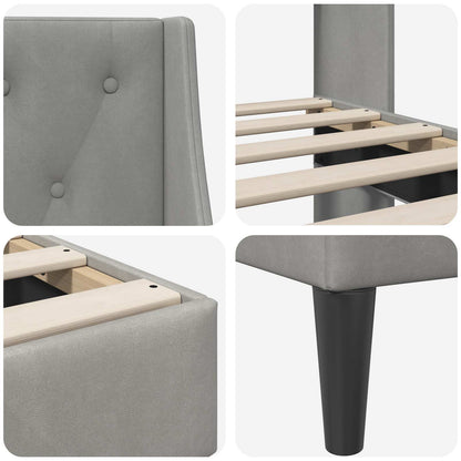 Struttura del letto Grigio chiaro 100 x 200 cm Velluto | homemem39