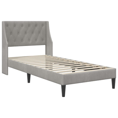 Struttura del letto Grigio chiaro 100 x 200 cm Velluto | homemem39