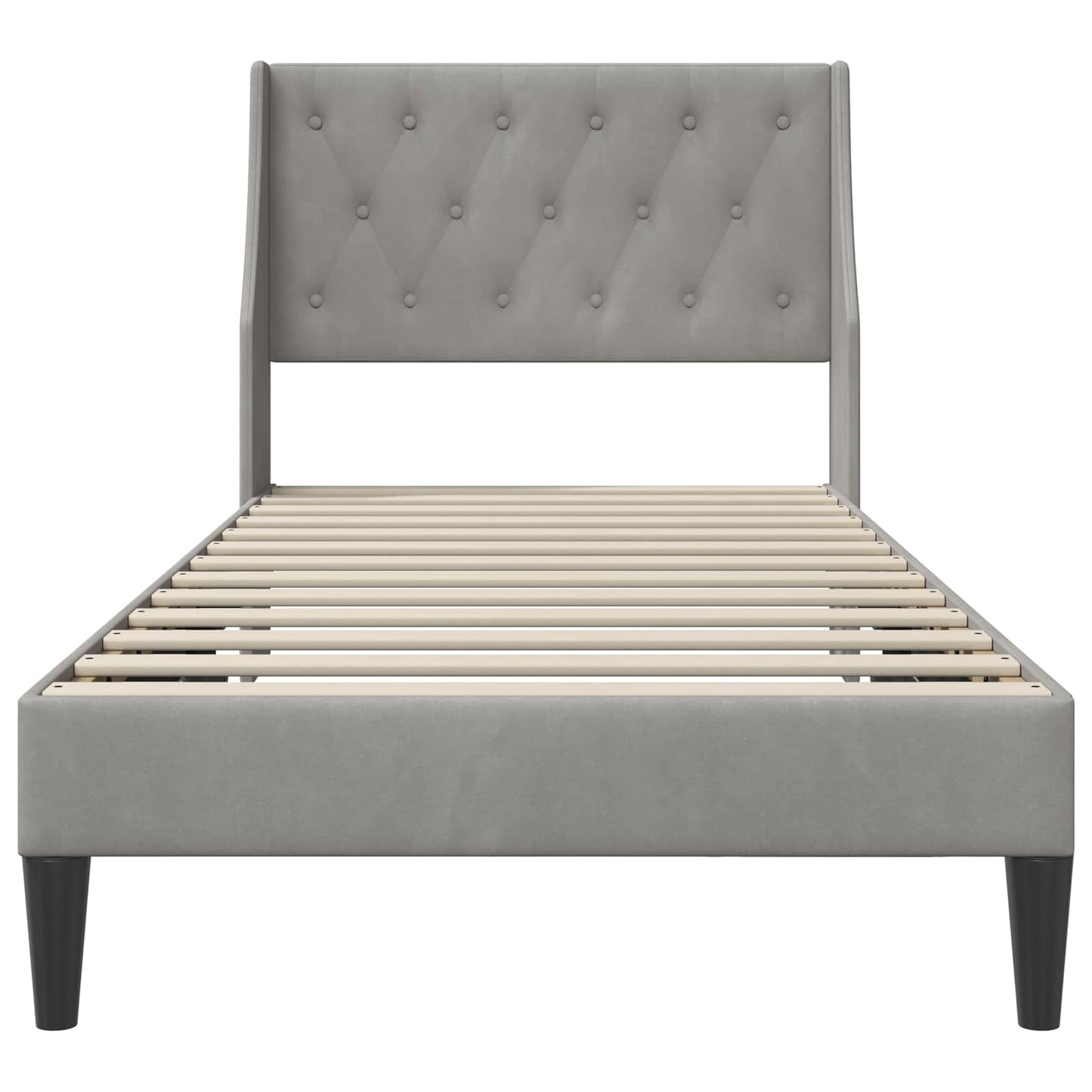 Struttura del letto Grigio chiaro 100 x 200 cm Velluto | homemem39