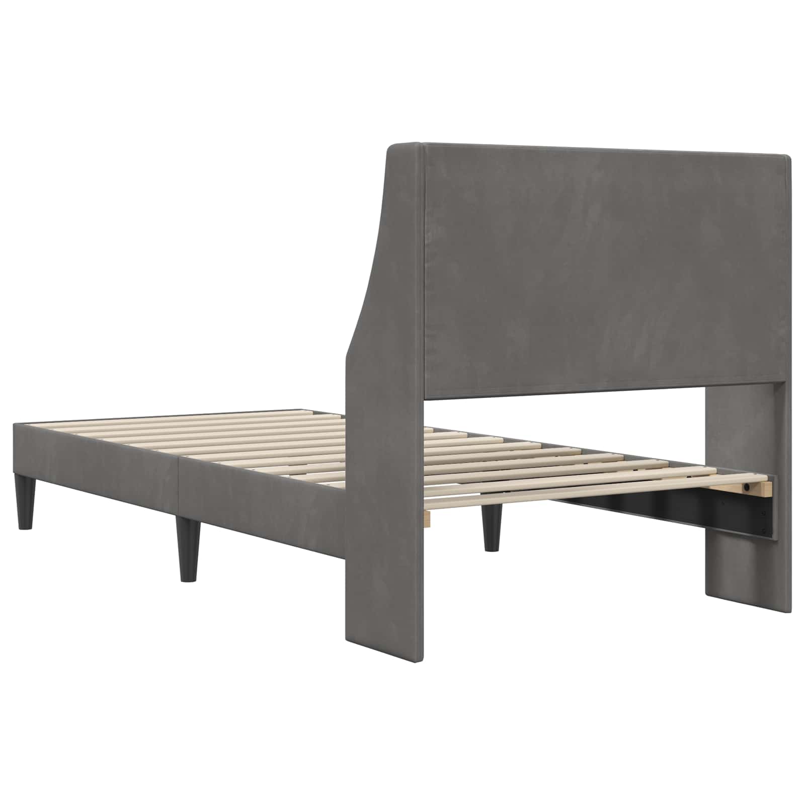 Struttura del letto Grigio scuro 100 x 200 cm Velluto | homemem39