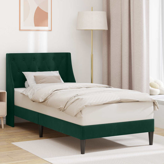 Struttura del letto Verde Scuro 100 x 200 cm Velluto | homemem39