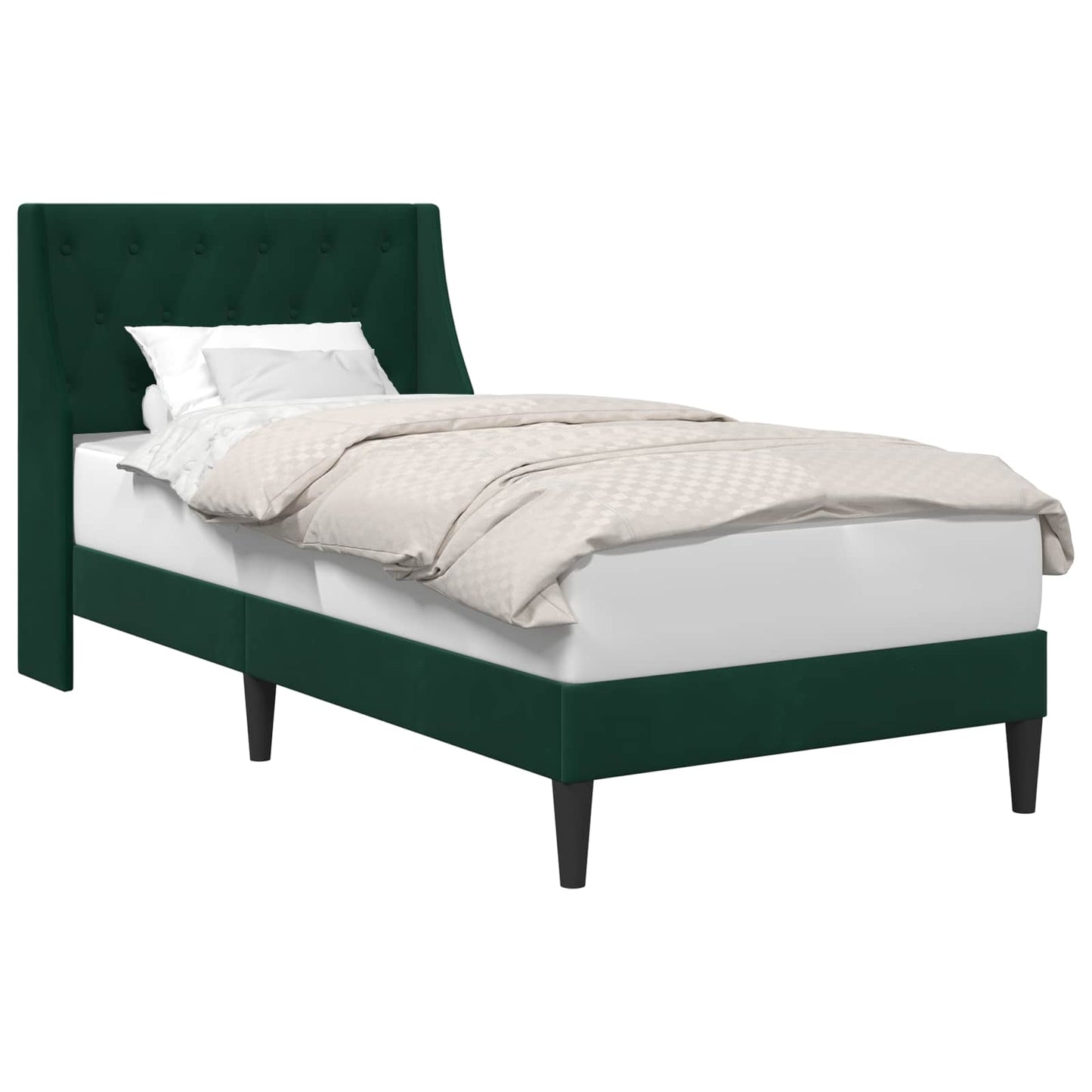 Struttura del letto Verde Scuro 100 x 200 cm Velluto | homemem39