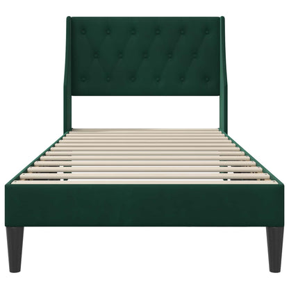 Struttura del letto Verde Scuro 100 x 200 cm Velluto | homemem39