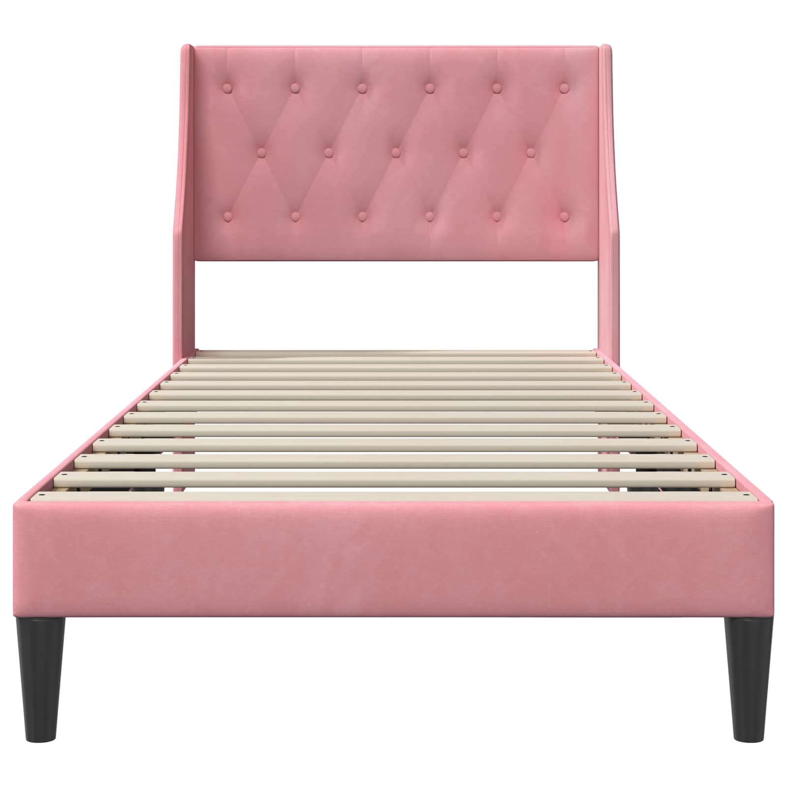 Struttura del letto con testiera Rosa 100 x 200 cm Velluto | homemem39