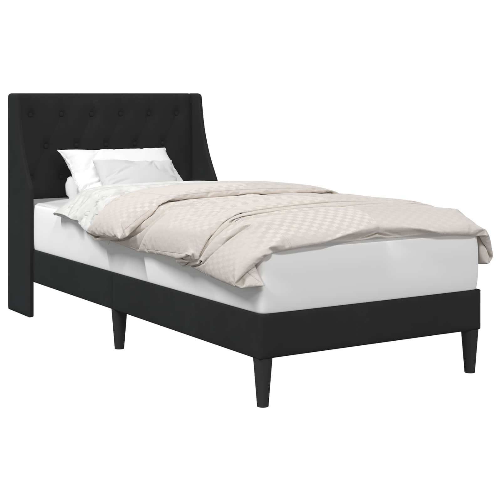 Struttura del letto con testiera Nero 100 x 200 cm Velluto | homemem39