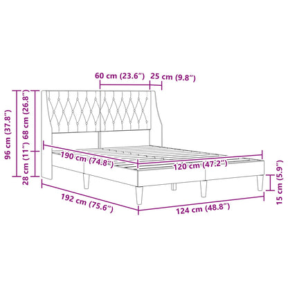 Struttura del letto Grigio chiaro 120 x 190 cm Velluto | homemem39