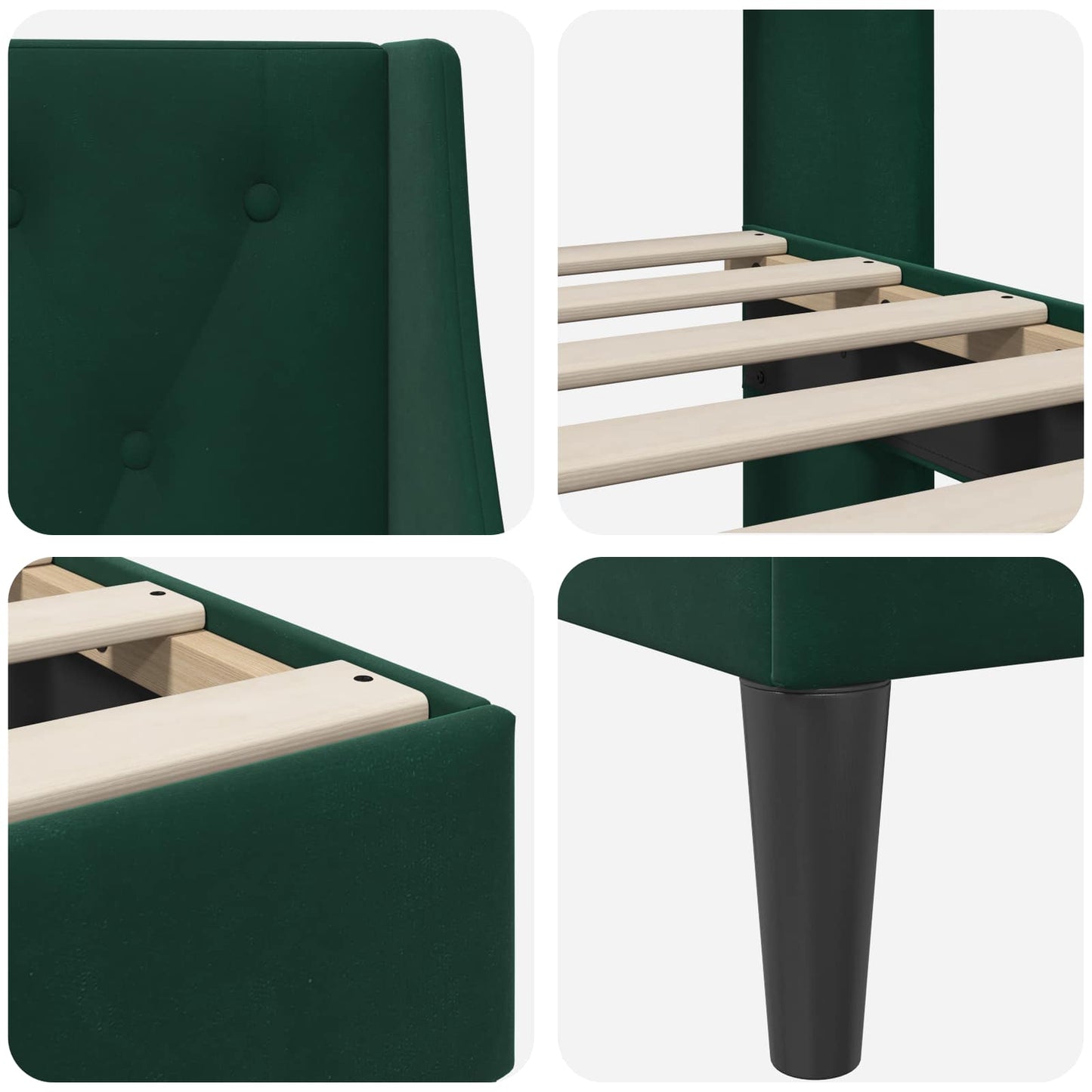 Struttura del letto Verde Scuro 120 x 190 cm Velluto | homemem39