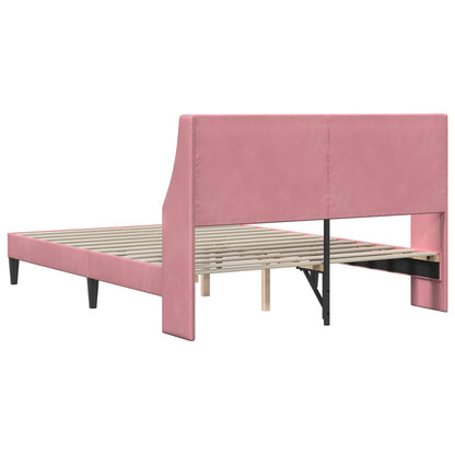 Struttura del letto con testiera Rosa 120 x 190 cm Velluto | homemem39