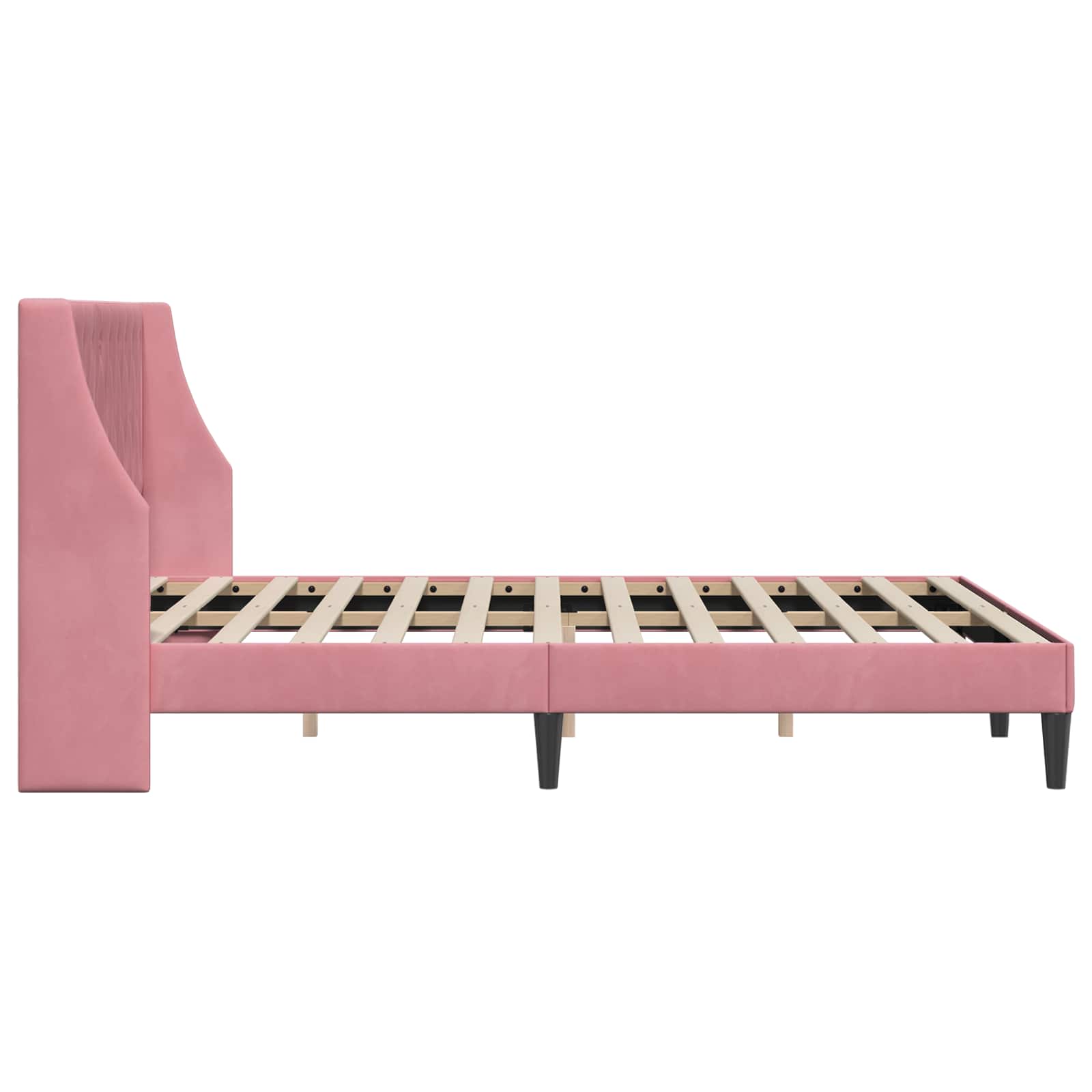 Struttura del letto con testiera Rosa 120 x 190 cm Velluto | homemem39