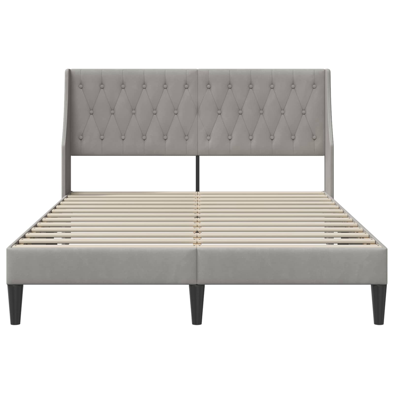 Struttura del letto Grigio chiaro 120 x 200 cm Velluto | homemem39