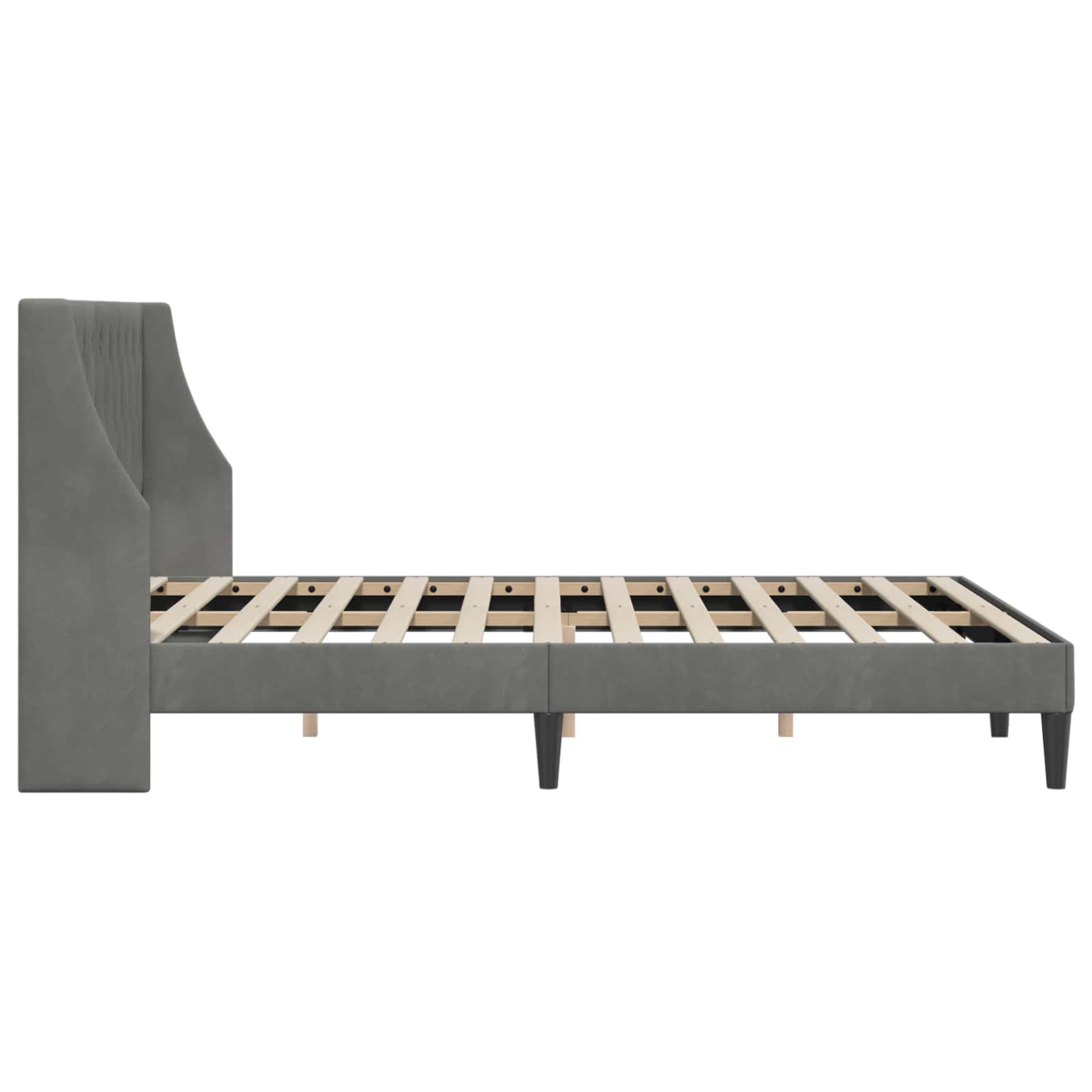 Struttura del letto Grigio scuro 120 x 200 cm Velluto | homemem39