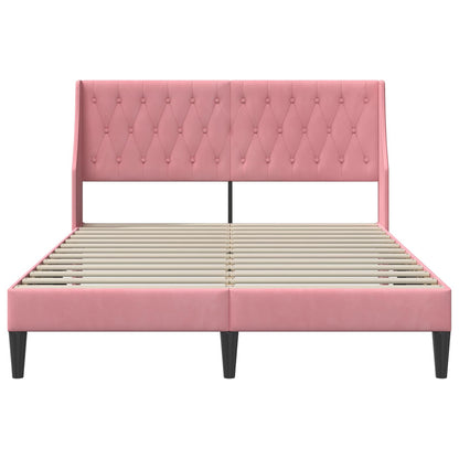 Struttura del letto con testiera Rosa 120 x 200 cm Velluto | homemem39