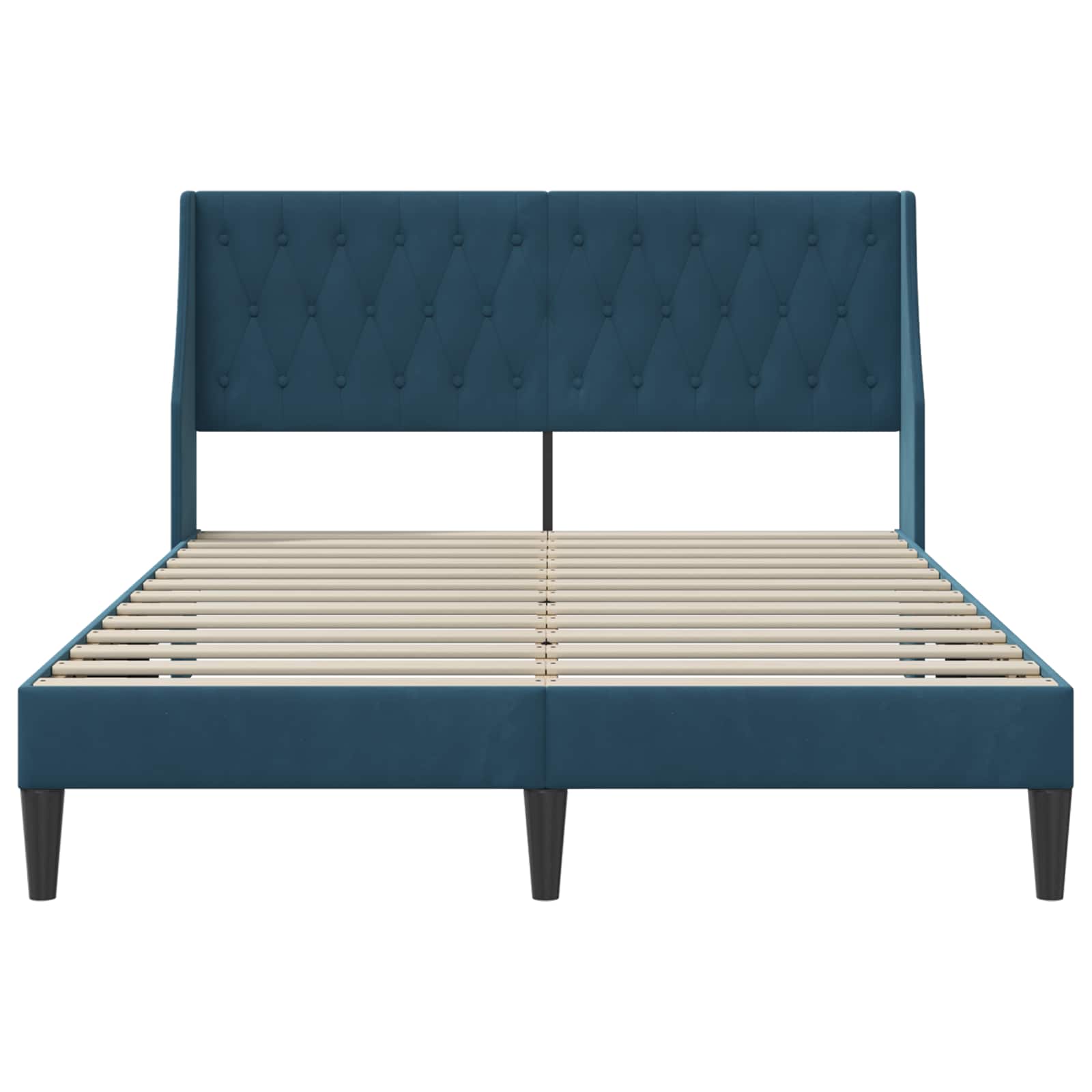 Struttura del letto con testiera Blu 120 x 200 cm Velluto | homemem39