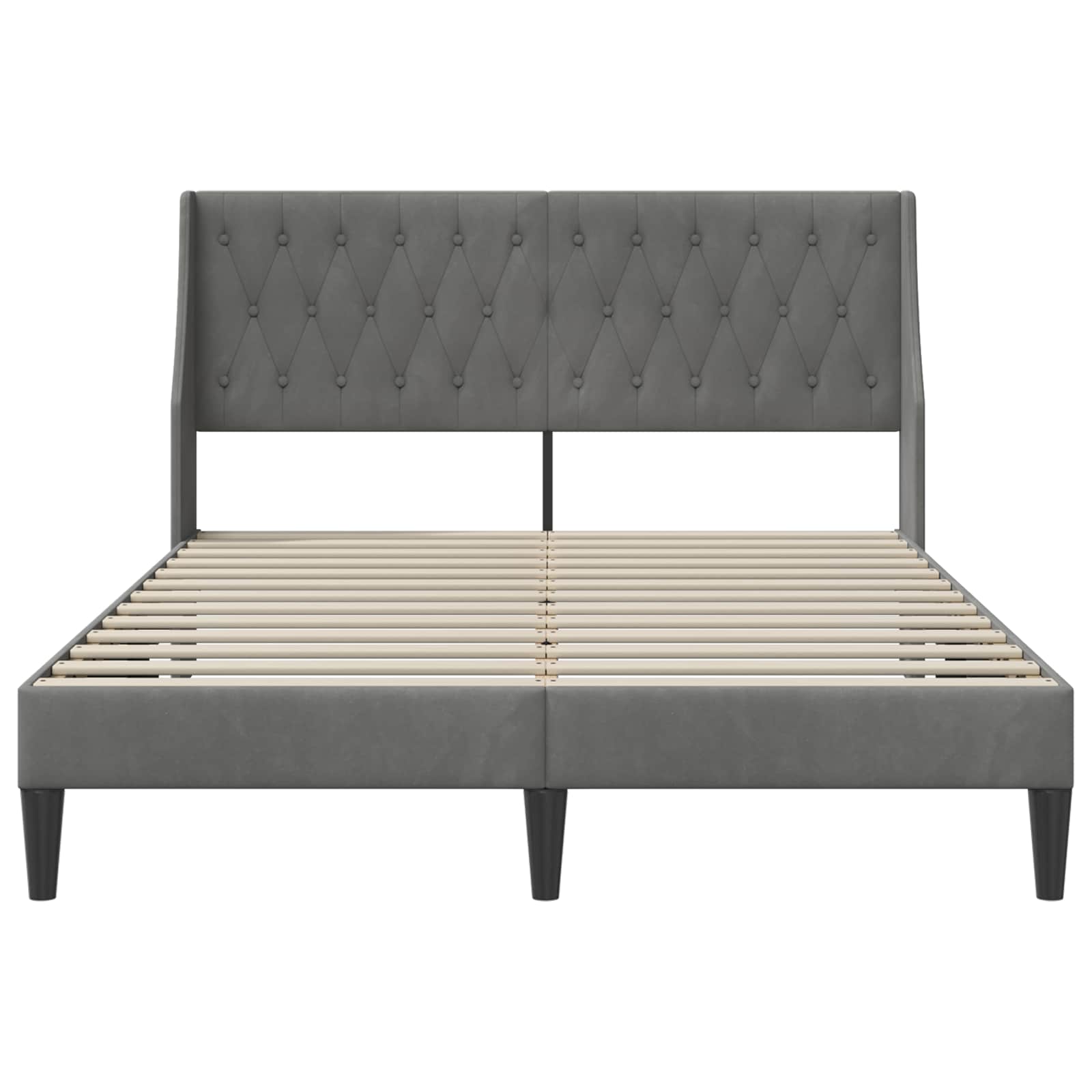 Struttura del letto Grigio scuro 140 x 190 cm Velluto | homemem39
